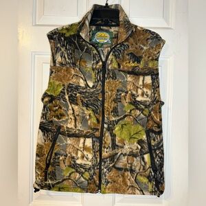 Cabela's Camo Fleece Vest with Green and Brown